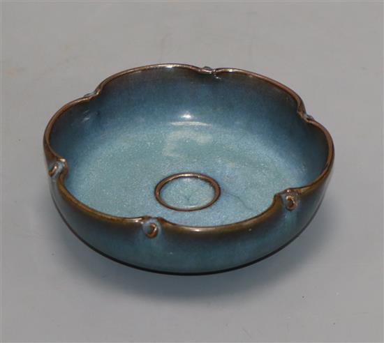 A Chinese Jun type petal bowl diameter 14cm